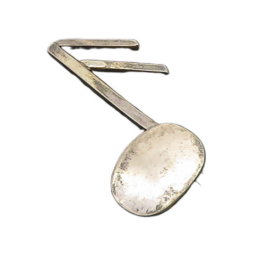 925 Sterling Silver  Vintage Dark Tone Music Sixteenth Note Brooch Pin  BP7664