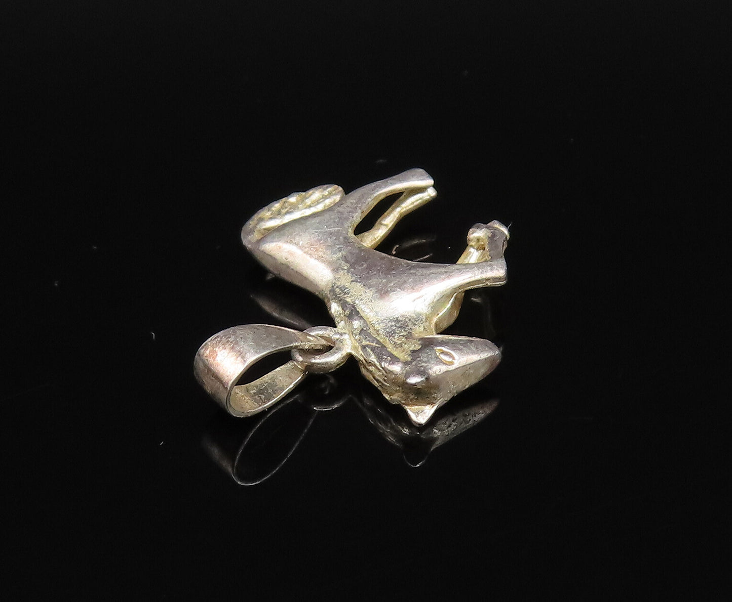 925 Sterling Silver Vintage Minimalist Donkey Burro Charm Pendant PT21630