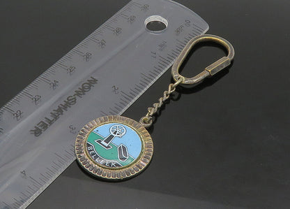 925 Sterling Silver  Vintage Enamel Belleek Windmill Key Chain  TR3017