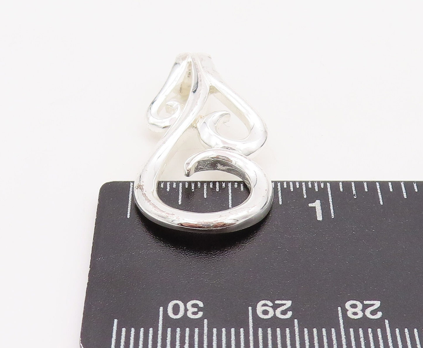 925 Sterling Silver Vintage Pendant Modernist Cutout Dropping Swirls  PT23527