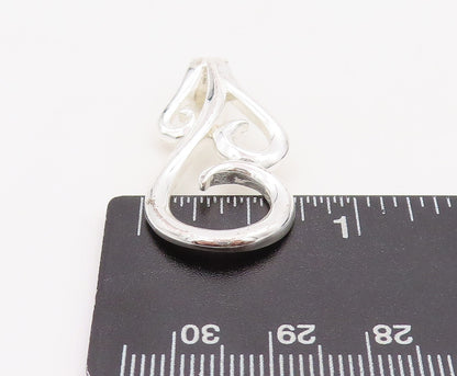 925 Sterling Silver Vintage Pendant Modernist Cutout Dropping Swirls  PT23527