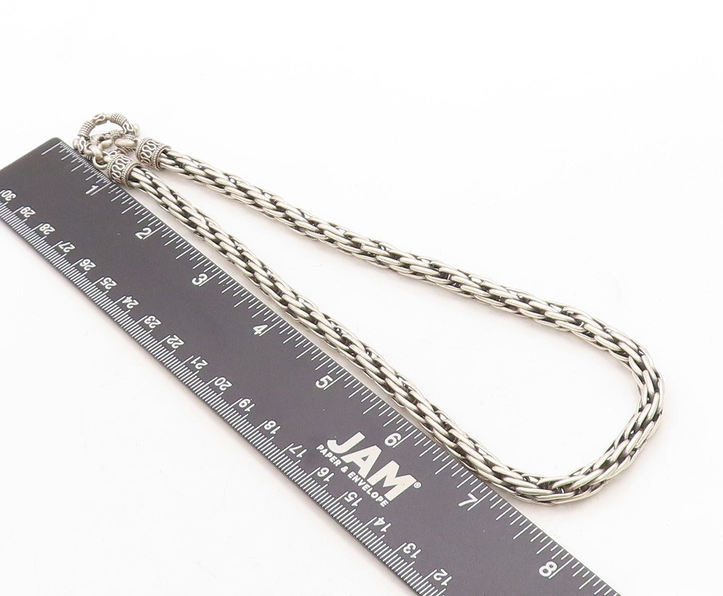 925 Sterling Silver  Vintage Rope Twist Swirl Detail Chain Necklace  NE2229