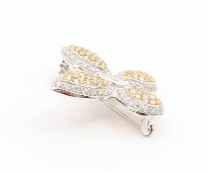 925 Sterling Silver Vintage Brooch Pin Modernist CZ Two Tone Butterfly  BP12527