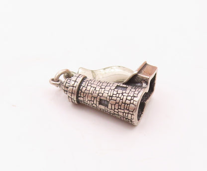 925 Sterling Silver  Vintage Portland Head Light Souvenir Pendant  PT21638