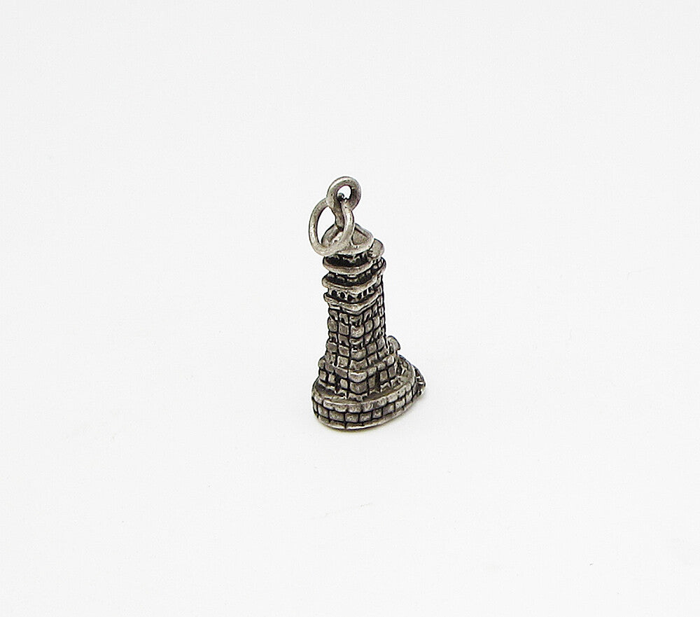 925 Sterling Silver  Vintage High Towers Charm Pendant  PT2203