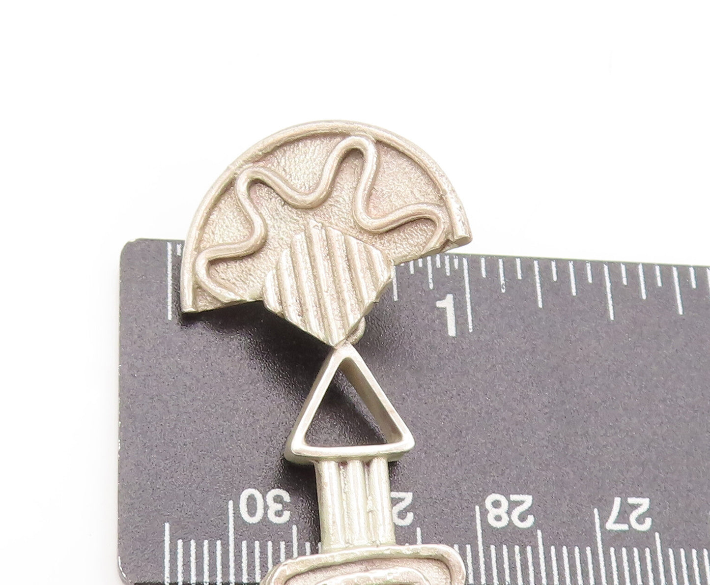 925 Sterling Silver  Vintage Swirly Rope Carved Dangling Earrings  EG12745