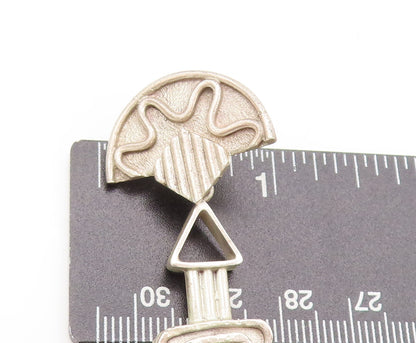 925 Sterling Silver  Vintage Swirly Rope Carved Dangling Earrings  EG12745