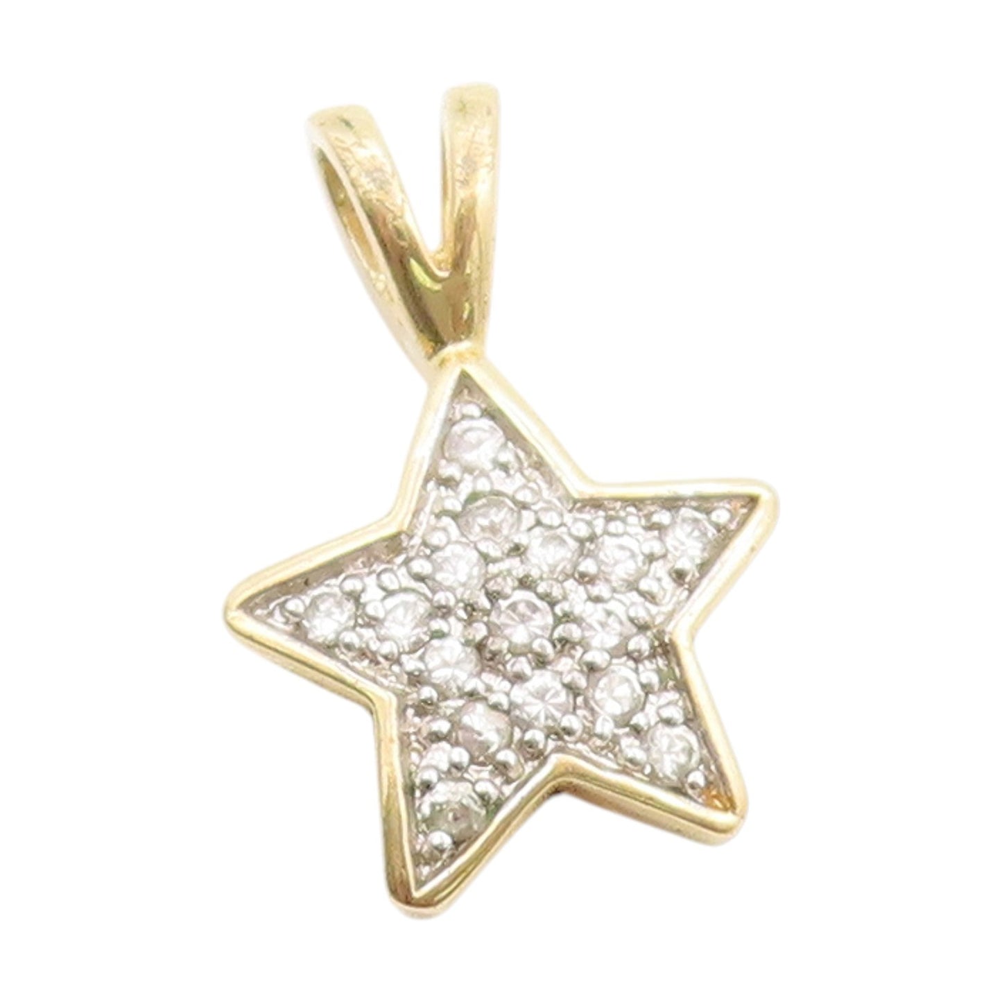 925 Sterling Silver Vintage Pendant Gold Plated Clustered CZ Star Charm  PT25061