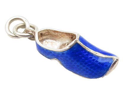 925 Sterling Silver  Vintage Petite Enamel Coated Pointed Shoe Pendant  PT8214