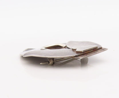 925 Sterling Silver Vintage Brooch Pin NAVAJO Solid Carved Design  BP11208