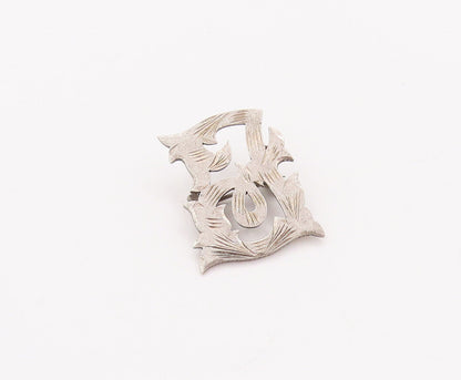 925 Sterling Silver Vintage Brooch Pin Minimalist Swirly Grooved  BP10889