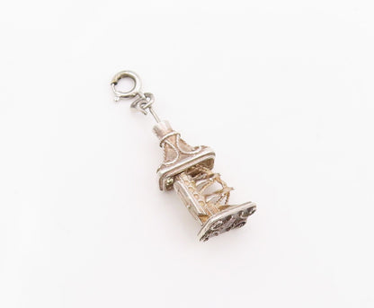 925 Sterling Silver Vintage Pendant 3D Miniature Potbelly Stove Charm  PT25244