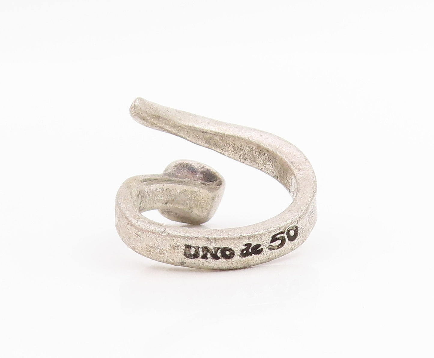925 Sterling Silver Vintage Ring UNO DE 50 Geometric Crossover  Sz 7.5  RG33868
