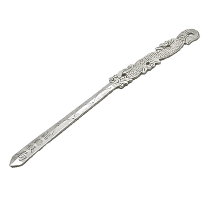 925 Sterling Silver  Vintage Dragon Etched Detail Sword Motif Pendant  PT12836