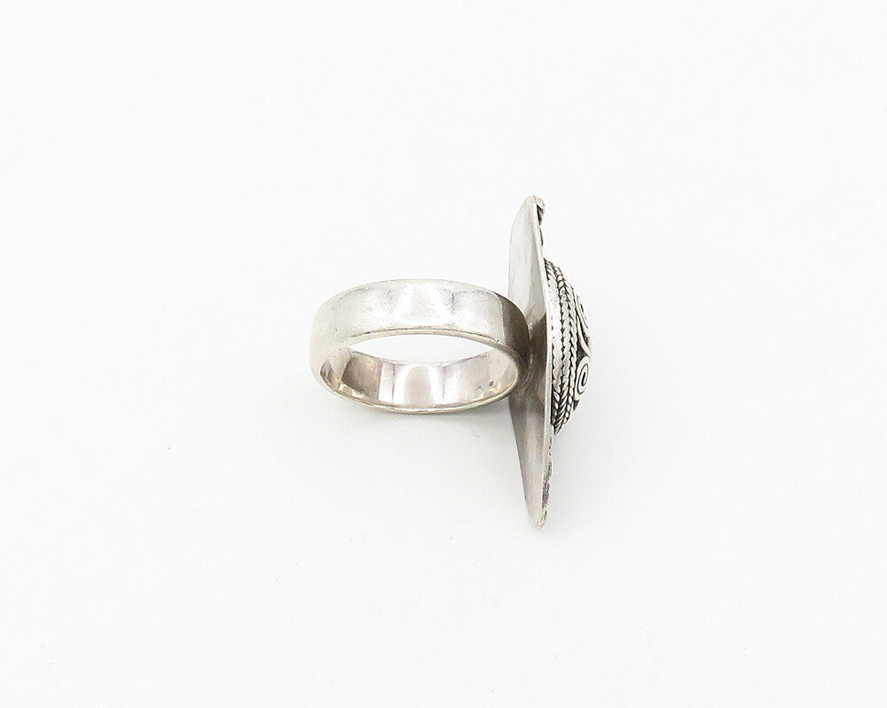 925 Sterling Silver  Vintage Spiral Twist Pattern Band Ring Sz 8  RG18636