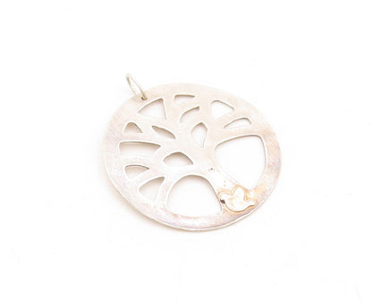 925 Sterling Silver Vintage Pendant Minimalist Cutout Tree Of Life  PT23876