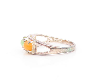 925 Sterling Silver Vintage Ring AVON Oval Cabochon Gemstones  SZ 8 RG32073