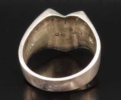 MEXICO 925 Silver  Vintage Minimalist Concave Love Heart Ring Sz 11.5  RG25428