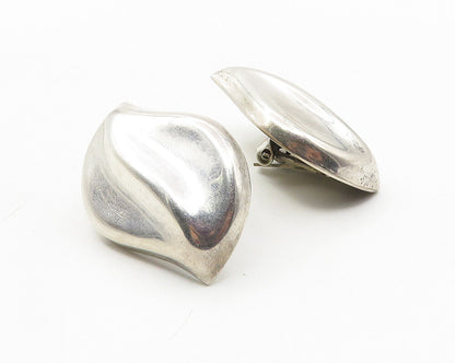 MEXICO 925 Sterling Silver  Vintage Floral Leaf Non Pierce Earrings  EG5454