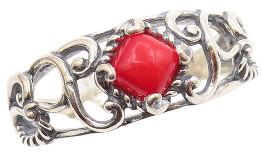 925 Sterling Silver Vintage Ring CAROLYN POLLACK Gemstone Swirls  SZ 9  RG31962