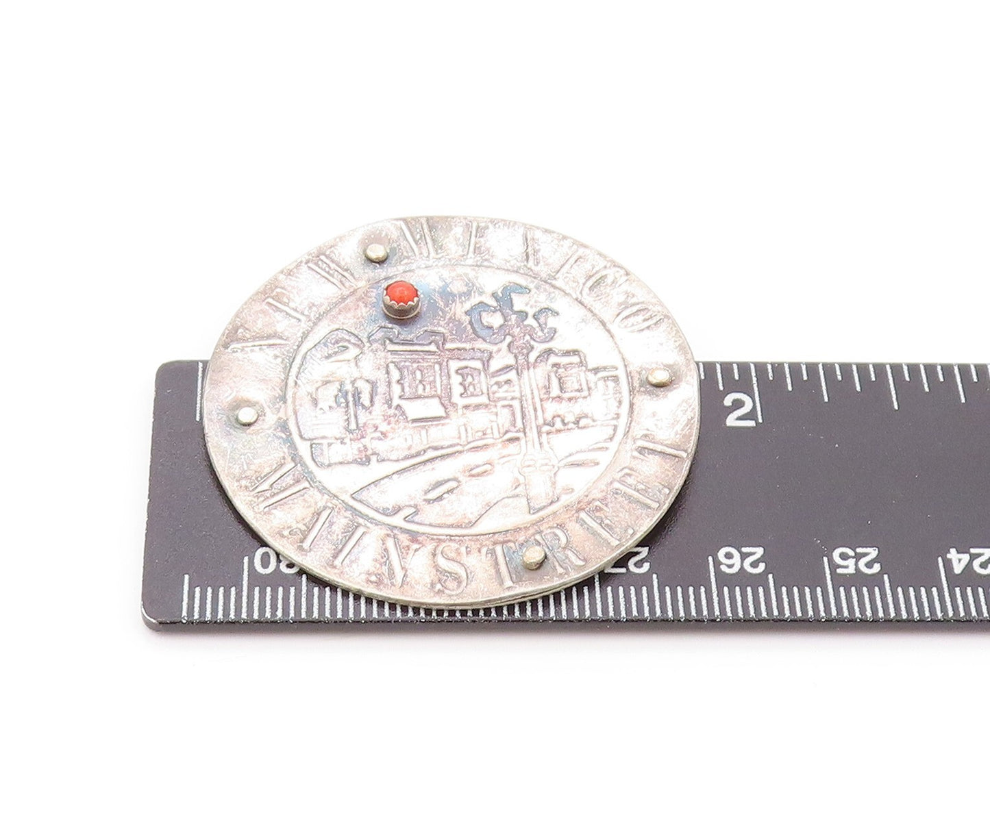 925 Sterling Silver Vintage Brooch Carnelian New Mexico Mainstreet  BP11503