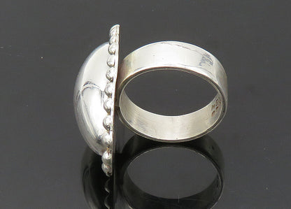 MEXICO 925 Silver  Vintage Shiny Oval Bubble Dome Band Ring Sz 8.5  RG20659
