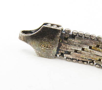 925 Sterling Silver  Vintage Shiny Dark Tone Flat Chain Bracelet  BT6060