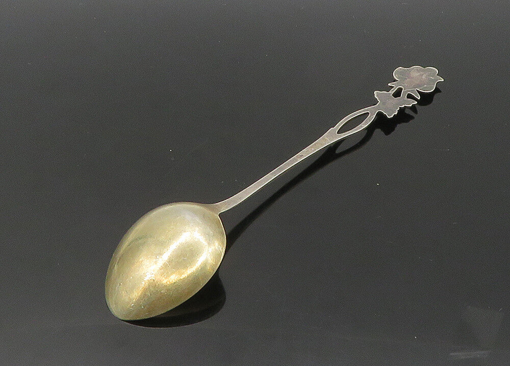 EUROPEAN 925 Sterling Silver  Vintage Rose Flower Souvenir Spoon  TR2925