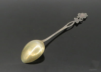 EUROPEAN 925 Sterling Silver  Vintage Rose Flower Souvenir Spoon  TR2925