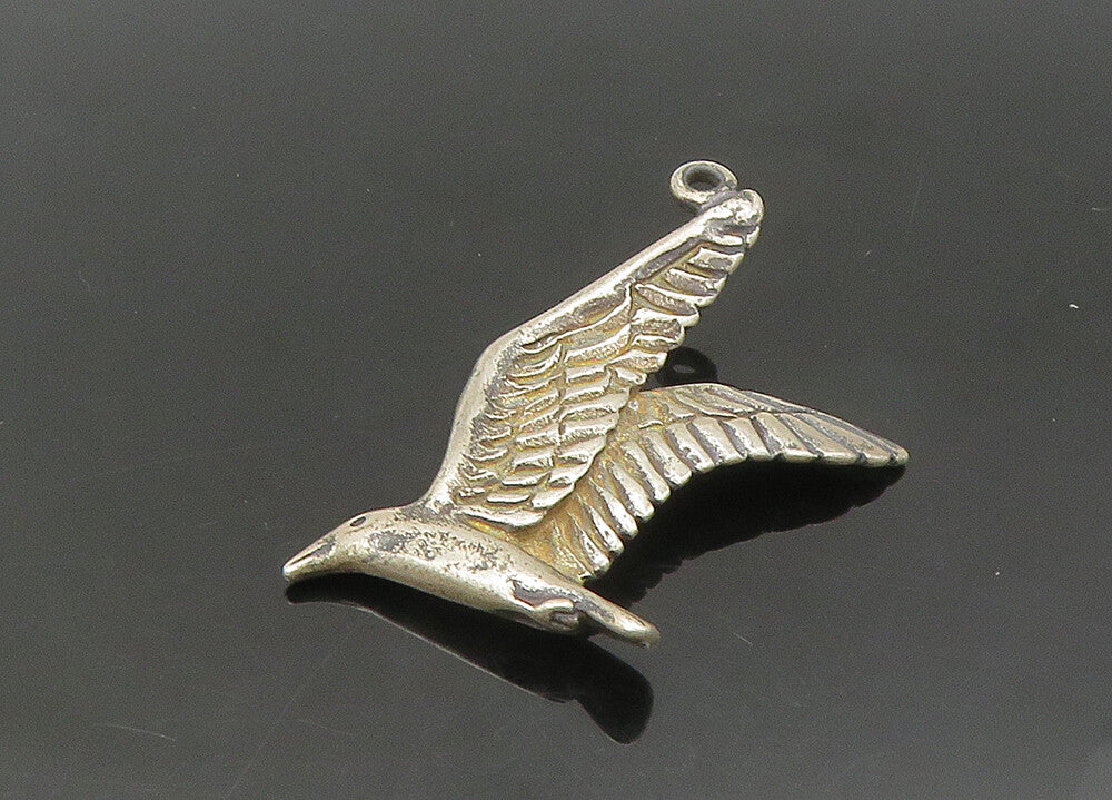 DESIGNER 925 Sterling Silver  Vintage Dark Tone Flying Bird Pendant  PT17119