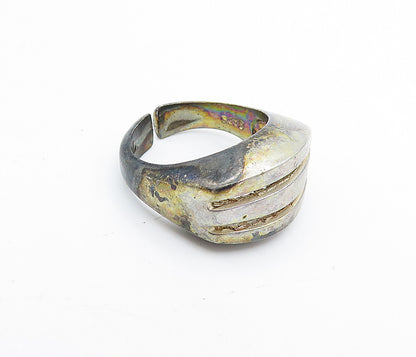 HERMANN SIERSBOL DENMARK 925 Silver  Vintage Square Dome Band Ring Sz 6 RG4160