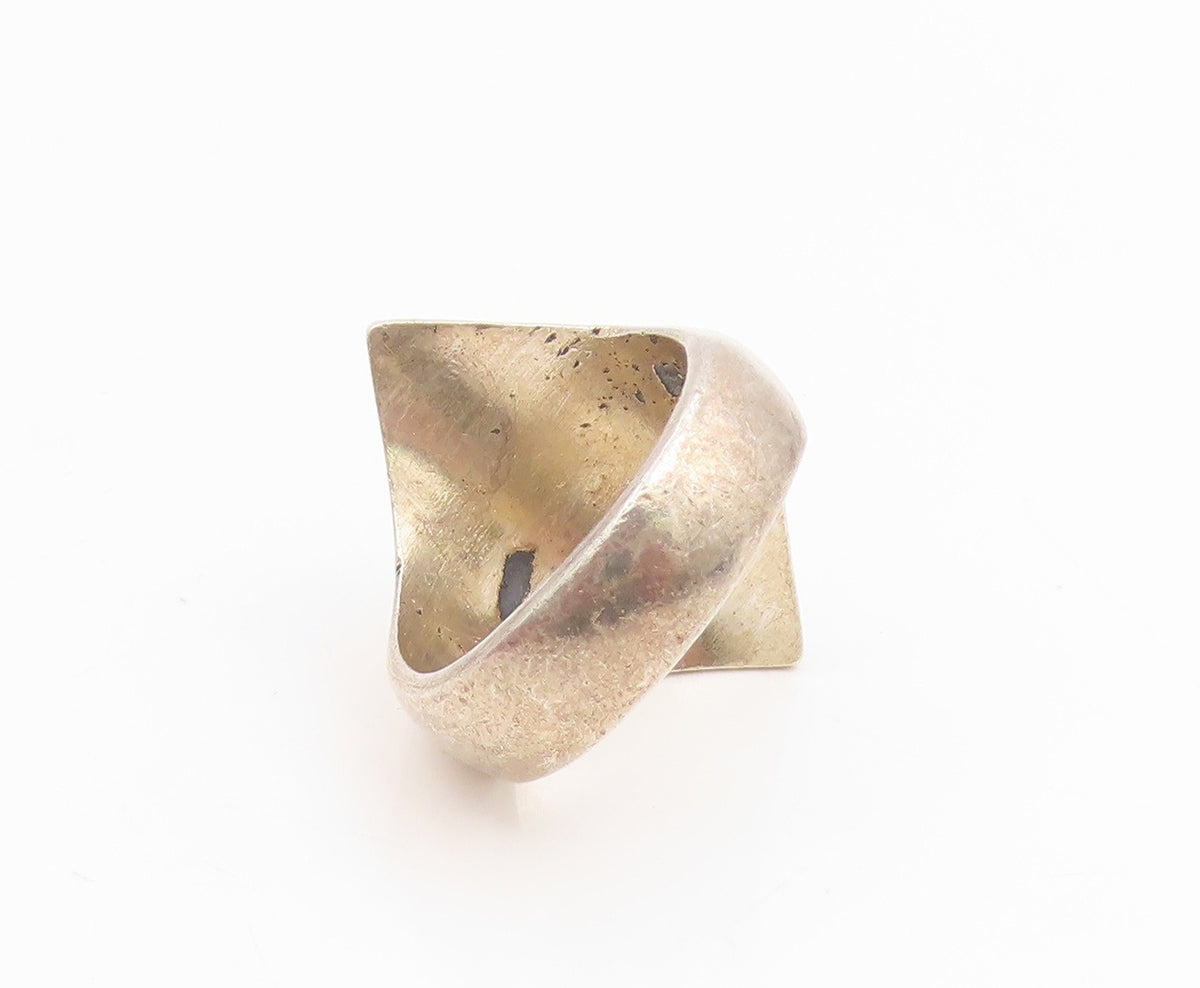 925 Sterling Silver Vintage Ring MEXICO Solid Maltese Cross Band  Sz 6  RG34962