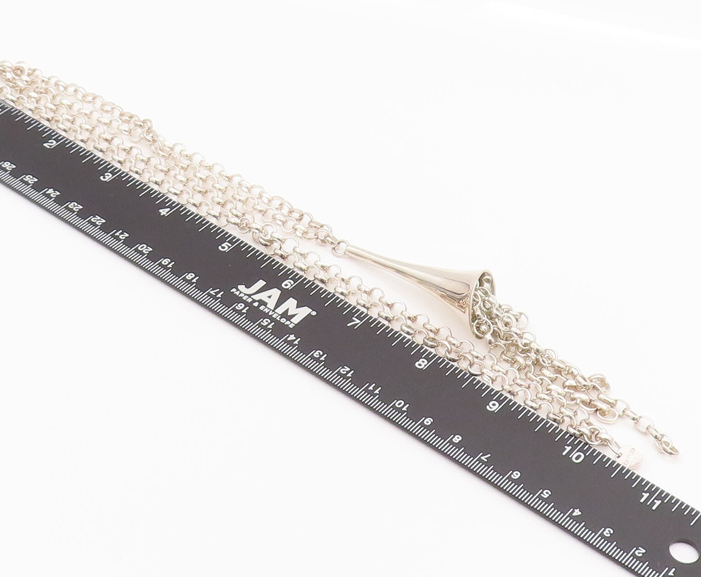 RLM STUDIO 925 Sterling Silver  Vintage Ring Chain Tassel Necklace  NE4183