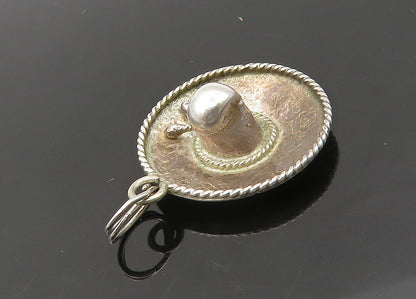MEXICO 925 Sterling Silver  Vintage Sombrero Hat Petite Pendant  PT17647