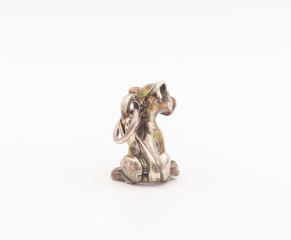 925 Sterling Silver Vintage Pendant Solid 3D Carved Disney Simba Charm PT22817