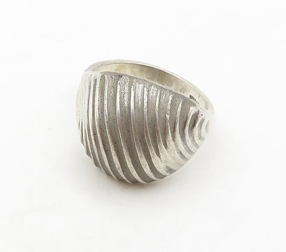 925 Sterling Silver  Vintage Shiny Fluted Dome Band Ring Sz 6.5  RG15800