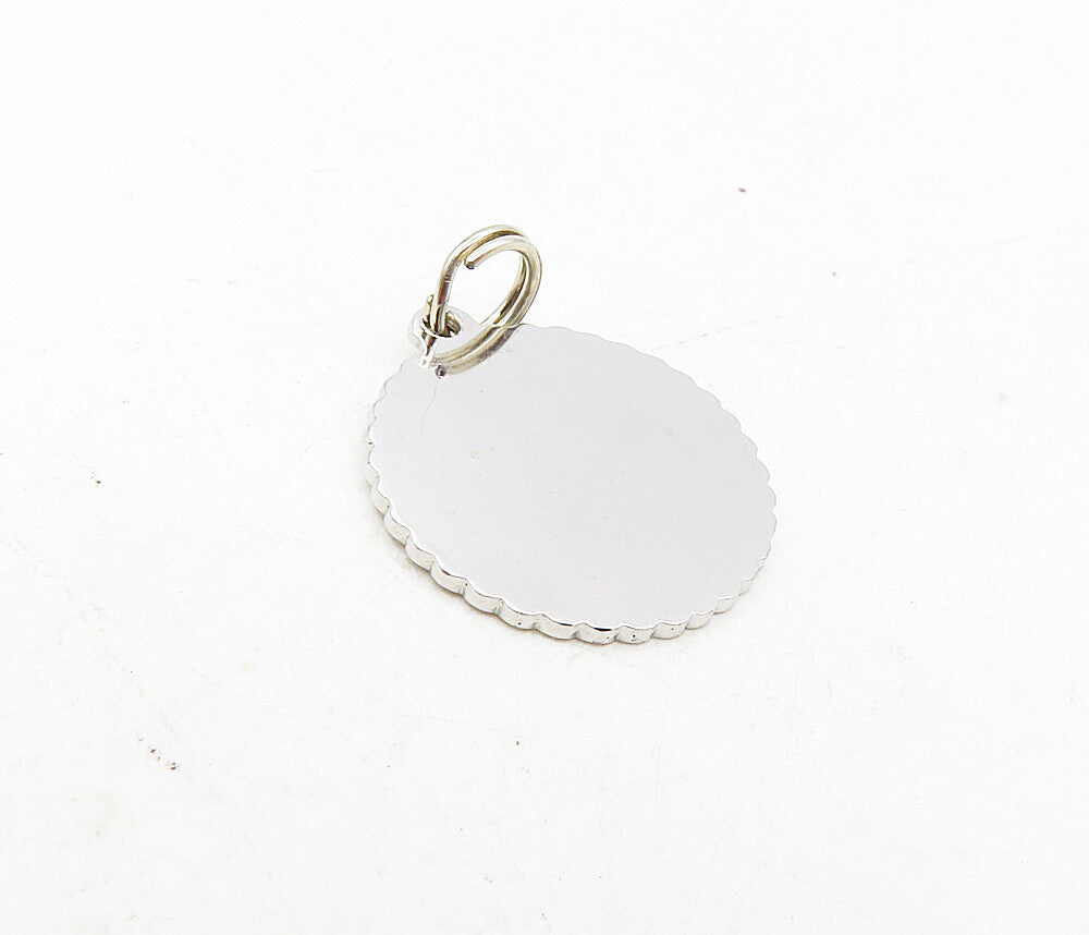 925 Sterling Silver  Shiny Happy 11th Birthday Etched Drop Pendant  PT6765