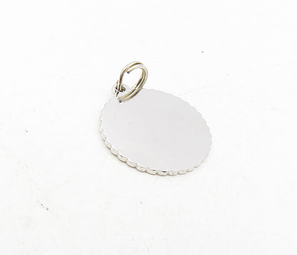 925 Sterling Silver  Shiny Happy 11th Birthday Etched Drop Pendant  PT6765