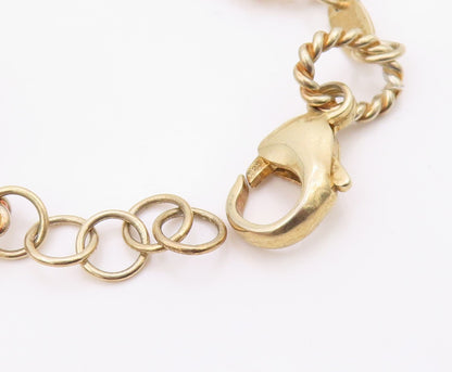 925 Sterling Silver Vintage Bracelet Gold Plated Intricate Floral Link  BT12124