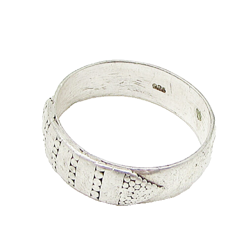 925 Sterling Silver  Vintage Pebbled Dome Band Ring Sz 7  RG2990