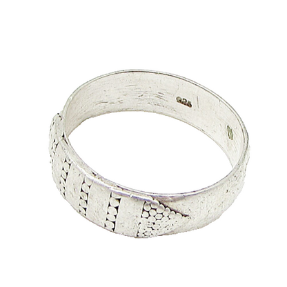 925 Sterling Silver  Vintage Pebbled Dome Band Ring Sz 7  RG2990