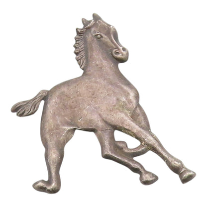 925 Sterling Silver Vintage Brooch Pin Classic Galloping Horse Figurine  BP12561