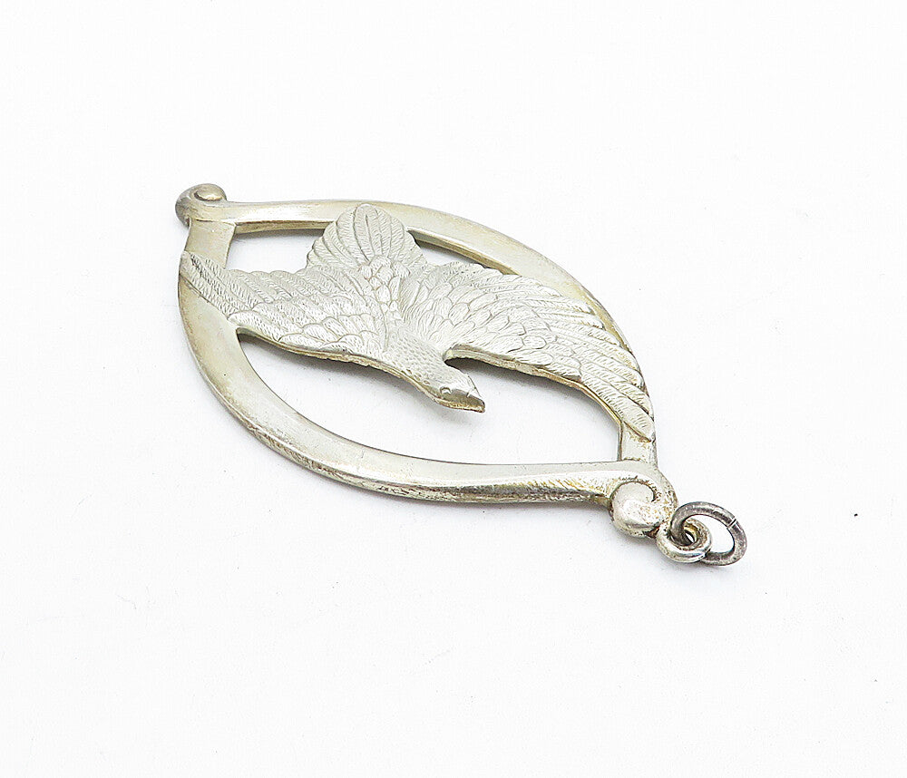 WALLACE 925 Sterling Silver  Vintage Peace On Earth Flying Dove Pendant PT3470