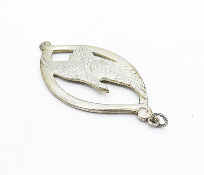 WALLACE 925 Sterling Silver  Vintage Peace On Earth Flying Dove Pendant PT3470