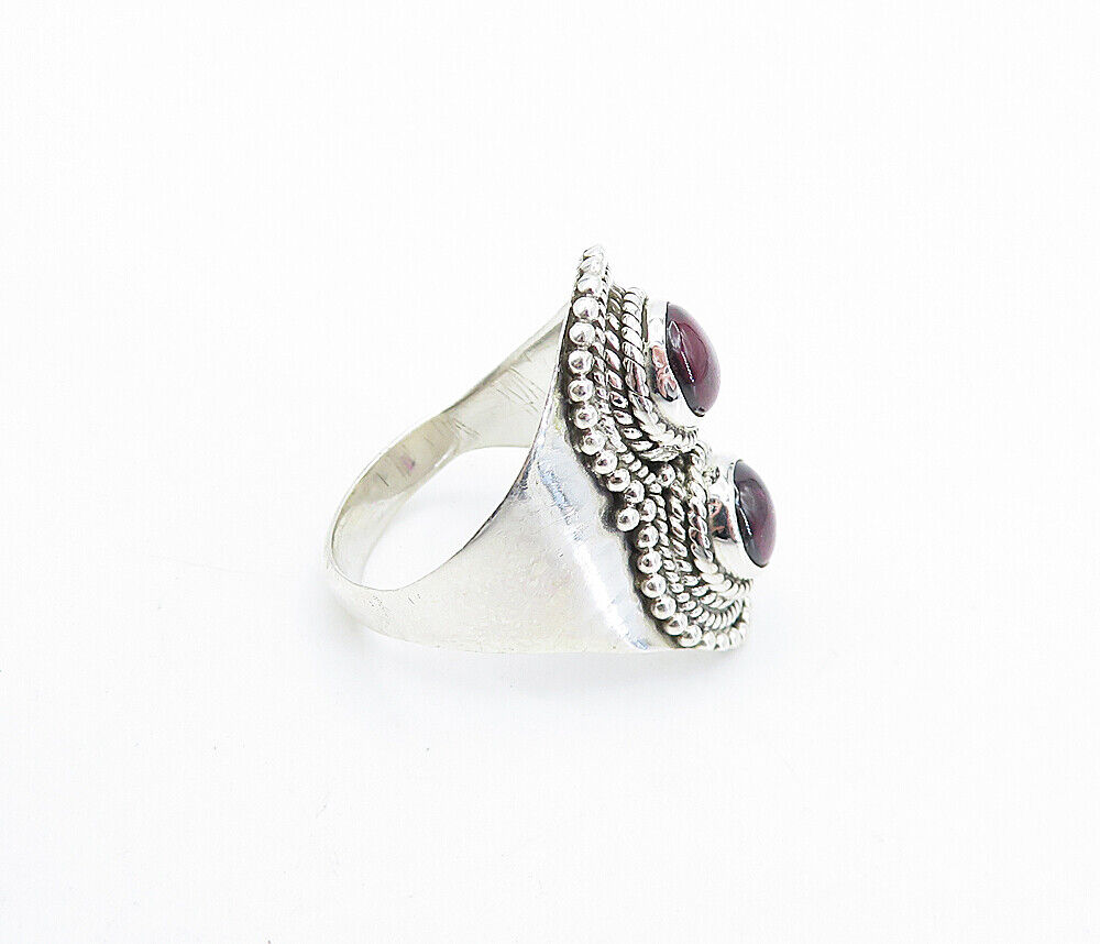 925 Sterling Silver  Cabochon Cut Amethyst Twist Cocktail Ring Sz 7.5  RG7906