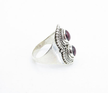 925 Sterling Silver  Cabochon Cut Amethyst Twist Cocktail Ring Sz 7.5  RG7906