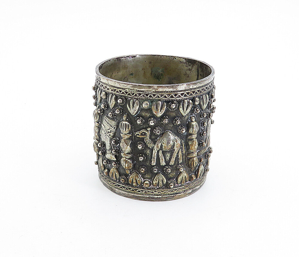 925 Sterling Silver  Vintage Antique Ornate Egyptian Pattern Cup  TR1173