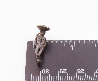 925 Sterling Silver  Vintage Mariachi Man With Head Down Pendant  PT21883