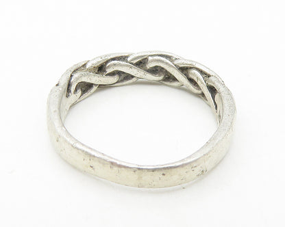 925 Sterling Silver  Vintage Braided Weaved Design Band Ring Sz 6  RG11133