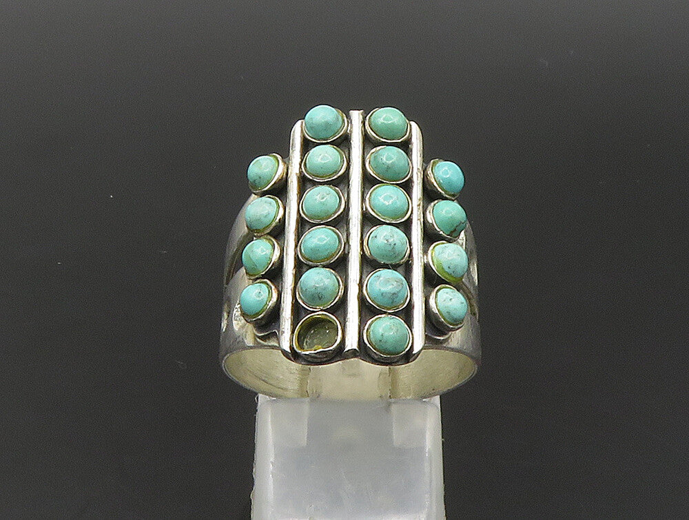 DTR JAY KING 925  Silver  Vintage Cabochon Turquoise Band Ring Sz 10  RG24088